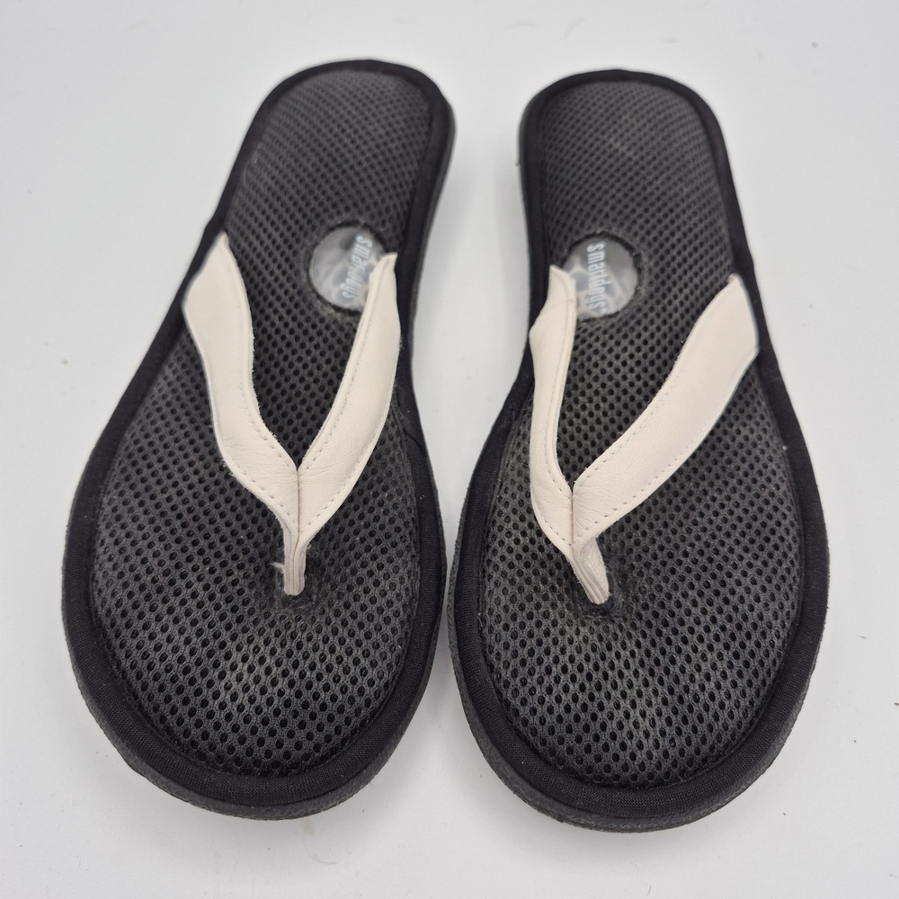 Smartdogs Women 7.5-8 Comfort Flip Flops White Mesh Cushioned Sandald
